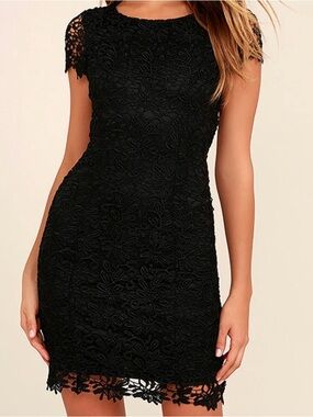 Lulu’s Black Lace Sheath Dress - Classic Women's Dress NWT